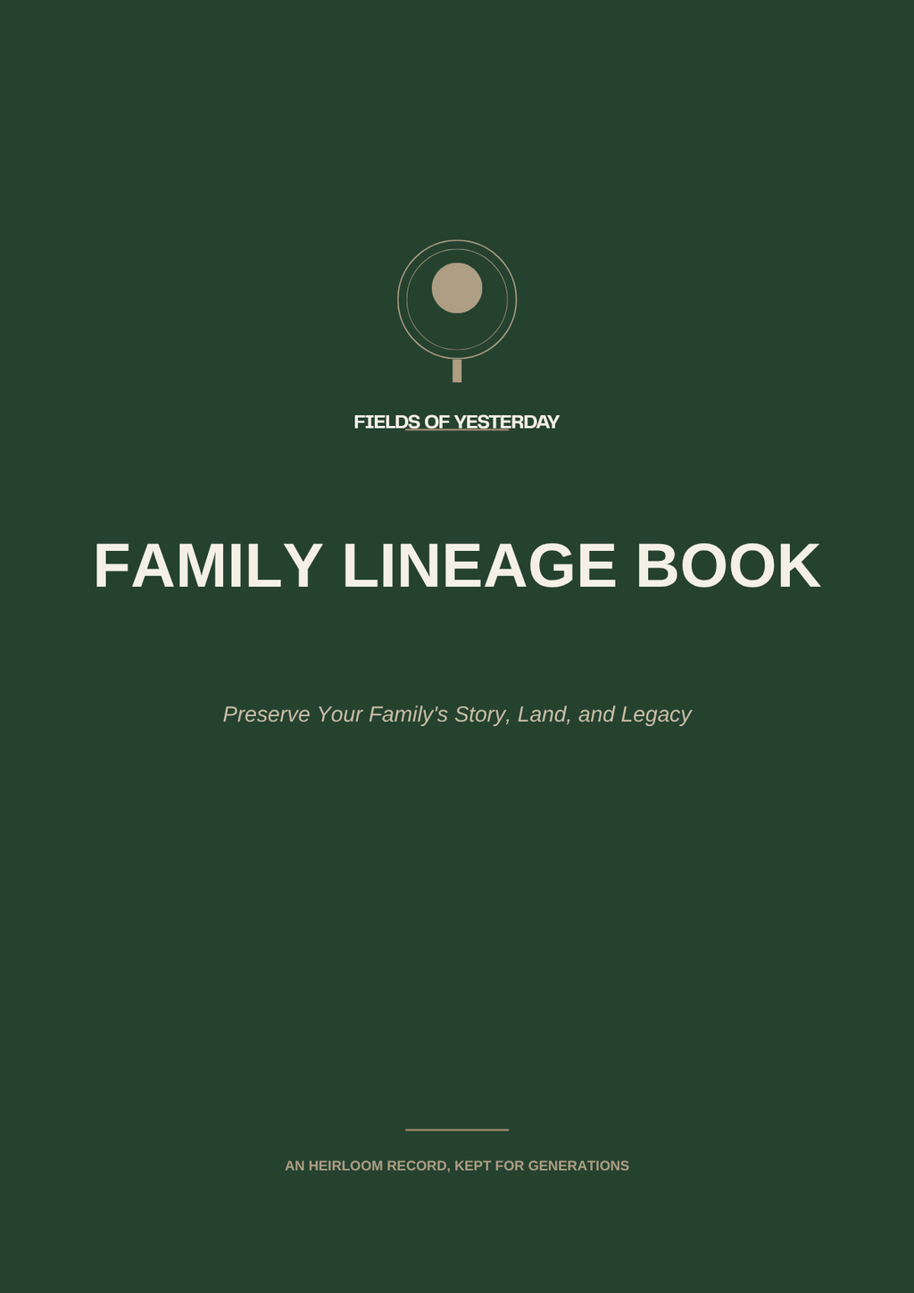 Fields of Yesterday: Family Lineage Book | Editable Genealogy Book | Create Your Own Family Tree Photo Book