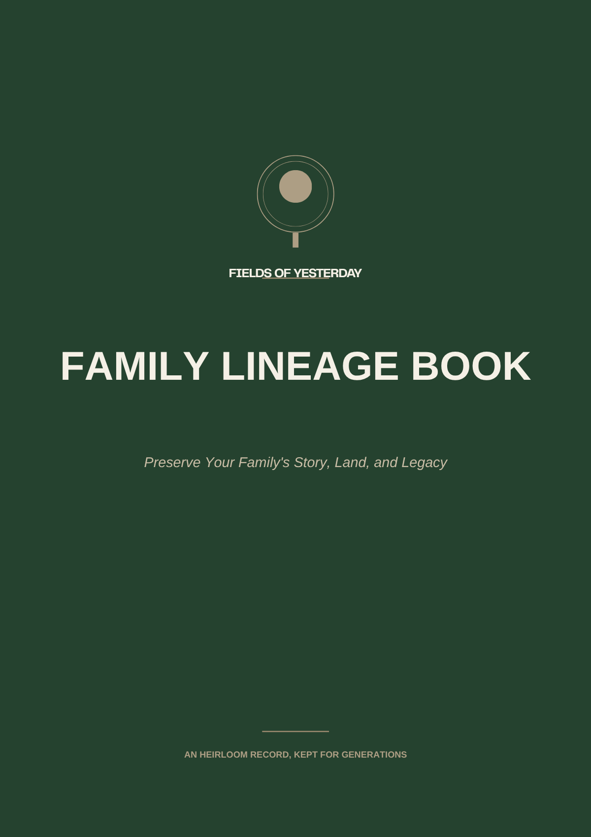 Fields of Yesterday: Family Lineage Book | Editable Genealogy Book | Create Your Own Family Tree Photo Book