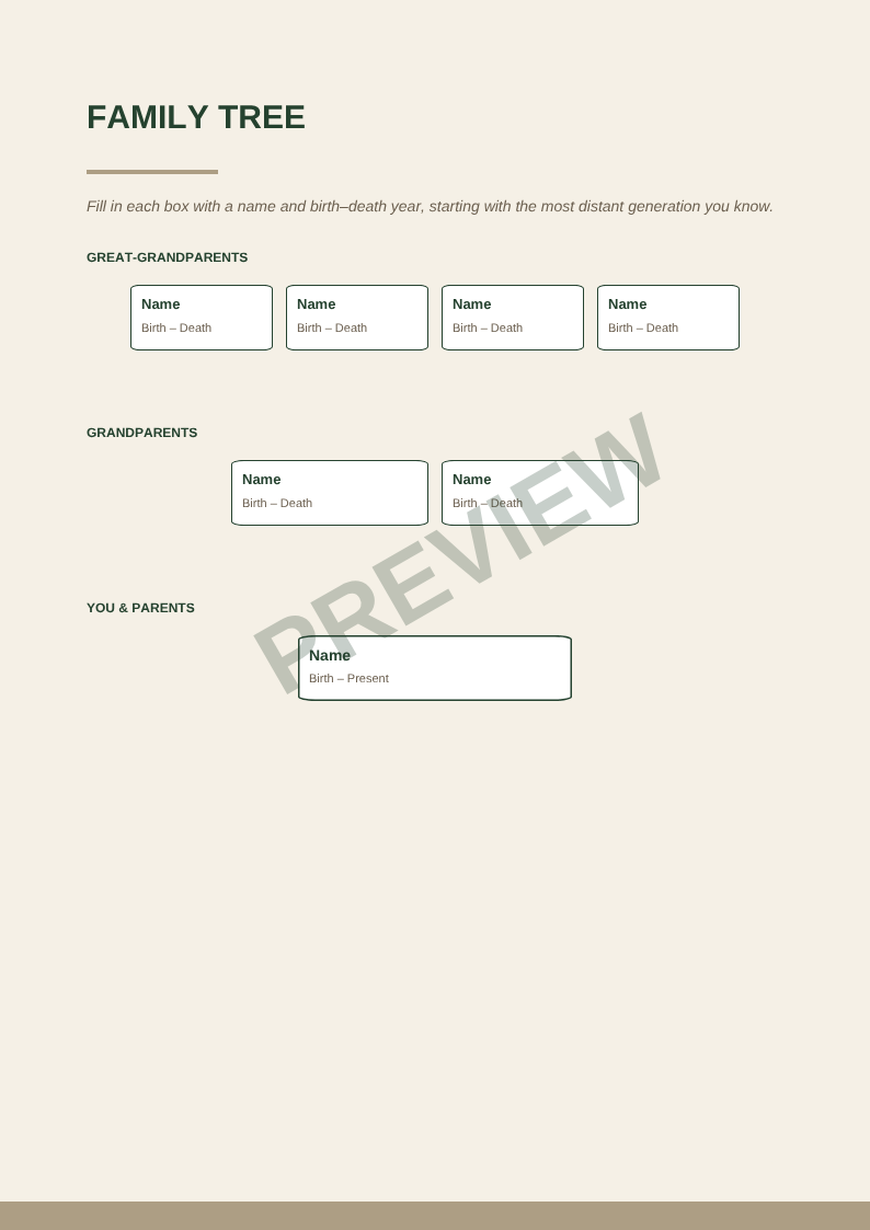 Fields of Yesterday: Family Lineage Book | Editable Genealogy Book | Create Your Own Family Tree Photo Book