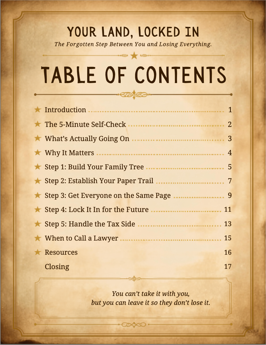 Your Land, Locked In: A Step-by-Step Guide to Protecting Family Land Without a Will