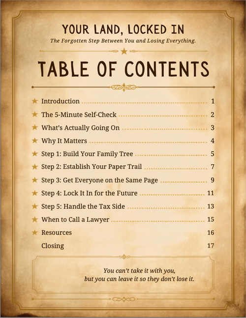 Your Land, Locked In: A Step-by-Step Guide to Protecting Family Land Without a Will